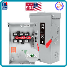 3P 60 Amp Disconnect Switch Heavy Duty Steel NEMA 3R Outdoor Indoor