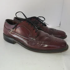 Vtg Hanover Mens Dress Shoes Oxford Sz 7.5 D/B Burgandy Leather Wedding Formal