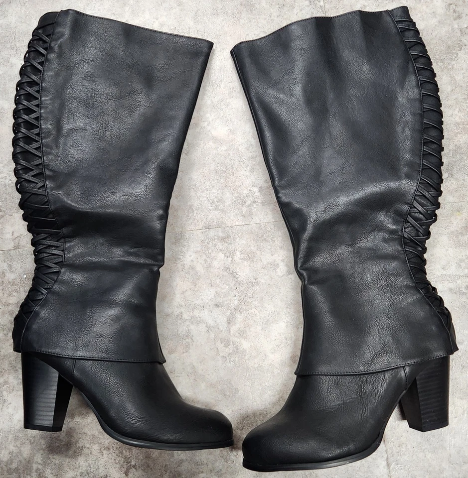 Новый с Ярлыками Torrid женщин шириной икры черный колена полная сторона молнии ботинки - размер 10 - Изображение 3 из 4