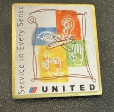 United Airlines Tulip Logo Service Lapel Pin - Vintage 1990's Employee Badge