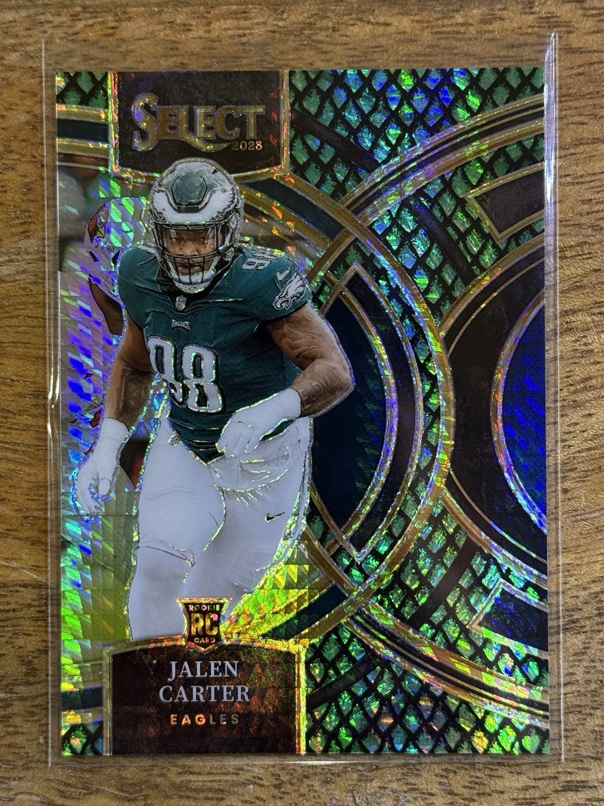 2023 Select Jalen Carter Rookie Premier Dragon Scale Prizm /70 Eagles RC #171