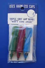 1 PACKS 1960s ROCKETS Cap Bomb Set toy, SET of 3 NEW IN PACK Hong Kong UNOPENED
