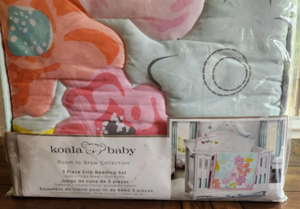 Koala Baby Crib Bedding Set Nursery Room To Grow Collection Quilt Sheet Floral - Image 2 of 4