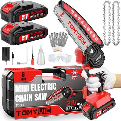 Electric 6 Inch Mini Small Cordless Battery Powered Handheld Chainsaw