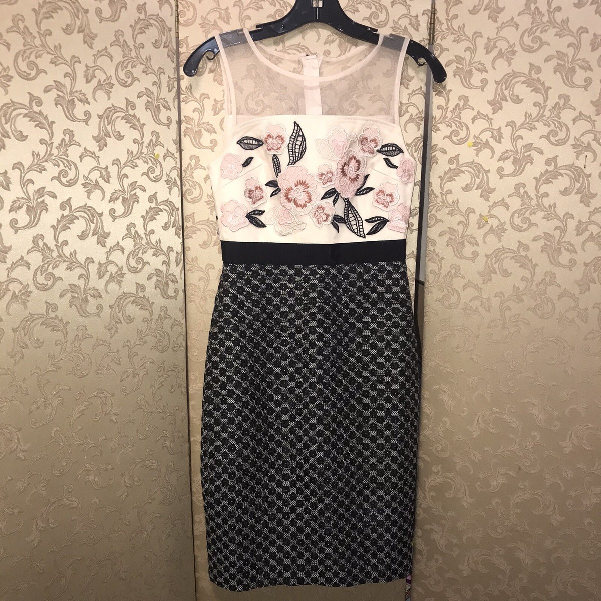moulinette soeurs pink dress Moulinette Soeurs Pink Floral Lace Overlay Dress Womens Size 0