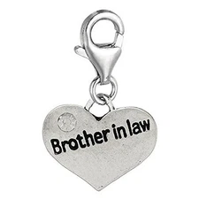 Brother in Law Clip On Charm with Lobster Clasp