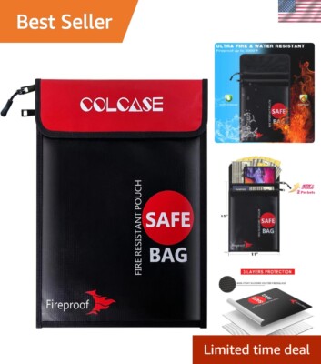 UL94 V0 Fireproof and Waterproof Document Holder - Organize Valuables Safely