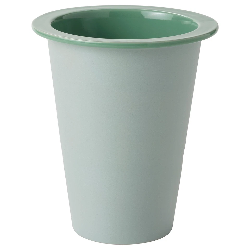 Ikea FNITTRIG Übertopf, drinnen/draußen grün 20cm.H / obenØ17cm./inenØ12cm.13cm.