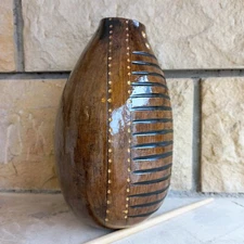 Brown Gourd Guiro, Natural Gourd Guiro, Peruvian Percussion Guiro, Latin Percuss
