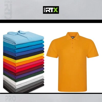 RTX Men's Pro Piqué Poloshirt Herren Uni Golf- Sport- Basic- Arbeits- Polohemd S-8XL