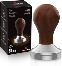 Coffee Tamper 51Mm Espresso Tamper: Metal Espresso Pressure Tamper, Wooden Coffe