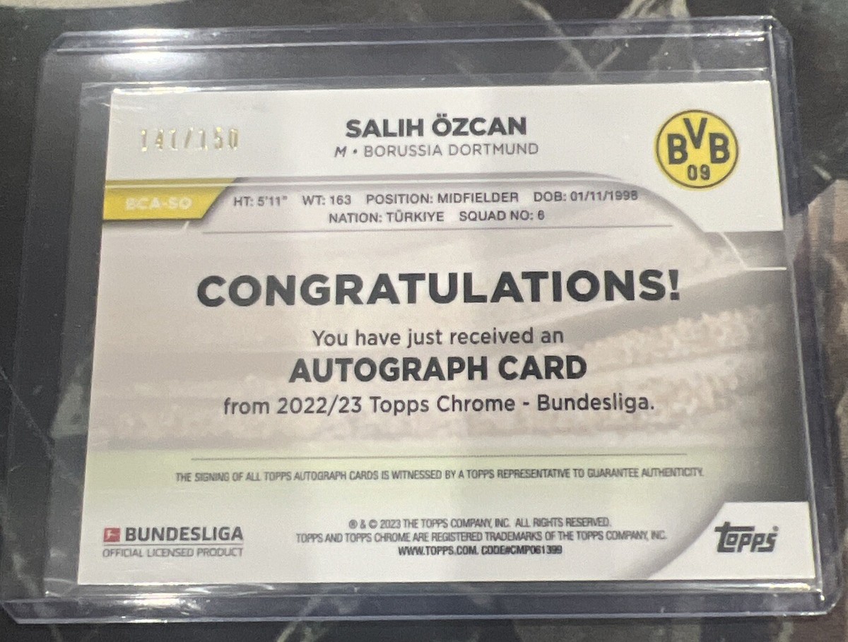 2023 SALIH OZCAN # /150 AUTO TOPPS CHROME BUNDESLIGA ROOKIE