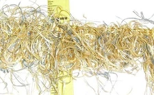 5 Yds Decorator Eyelash Fringe-from Spain- Natural/teal/gold                B8
