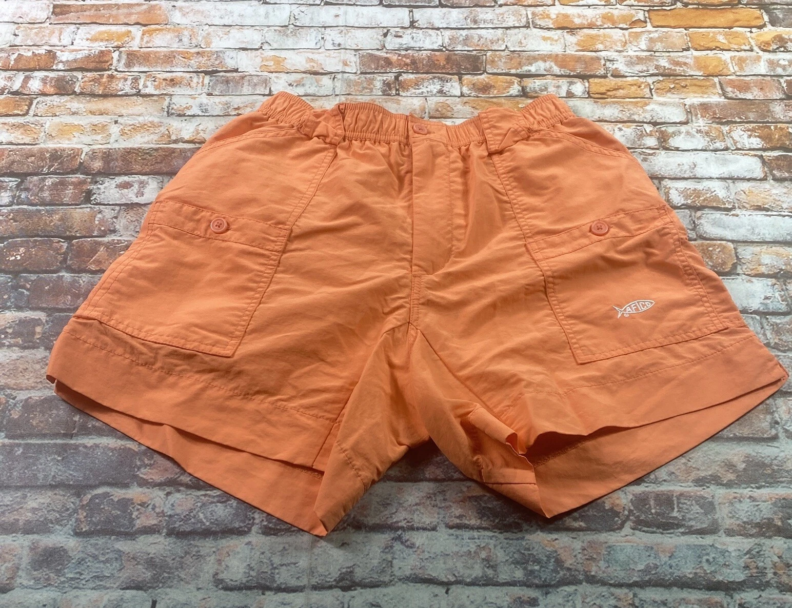 Aftco Shorts Mens 28 Orange Fishing Camping Outdoor Hiking Preppy Casual Mens