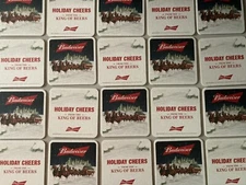 NEW 20 Budweiser Holiday Cheer Christmas Beer Bar Coasters Pint Glass mat lot