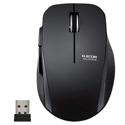 ELECOM Funk Maus Silent 5 Tasten Größe M schwarz M-FBL01DBXSBKNEU