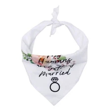 Pet Dog Bandana My Humans are Getting Married Floral Wedding for Triangle Bibs S