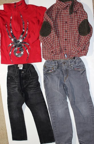 Bundle of Boy's Clothes sz 4 - 2 Tops & 2 Pair of Jeans