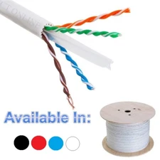 Cat6A 1000ft Solid Bare Copper 23AWG 4 Pair Unshielded Bulk 10G