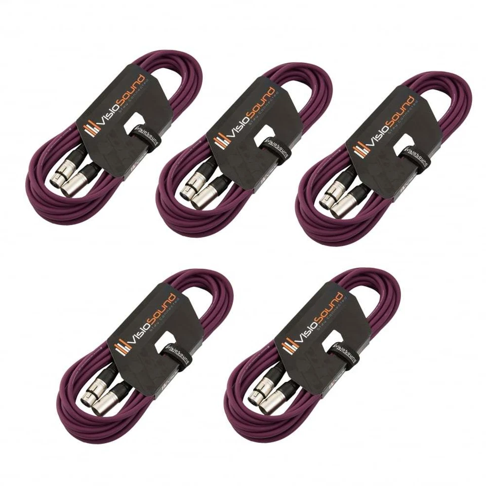 5 x 6m Câble Micro XLR mâle à femelle / Équilibré / Câble patch micro / Violet - Photo 1/1