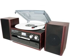 Boytone BT-24DJM Bluetooth Classic Style Record Player Turntable with AM/FM,