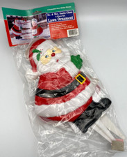 Vintage Mr  Mrs Santa Claus 3pc Christmas Lawn Stake Welcome Sign Decoration