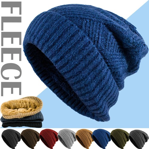 Womens Men Winter Warm Knit Fleece 