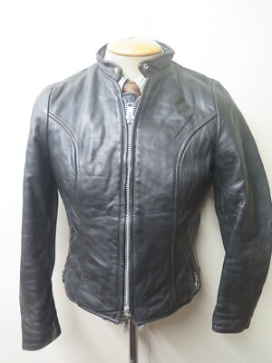 Vintage Brooks Cafe Racer Leather Motorcycle Biker Jacket XS 32