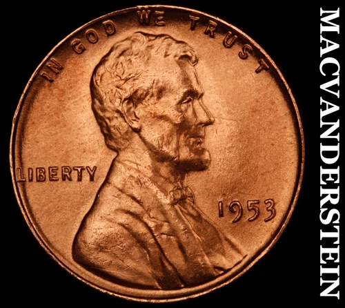 1953 Lincoln Wheat Cent- Choice Gem Brilliant Uncirculated Luster #J5287