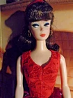 VINTAGE BARBIE REPRODUCTION BRUNETTE PONYTAIL! DRESSED IN RED! FREE SHIPPING!