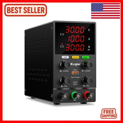 Versatile 30V 10A Switching DC Power Supply with Real-Time Charging Display