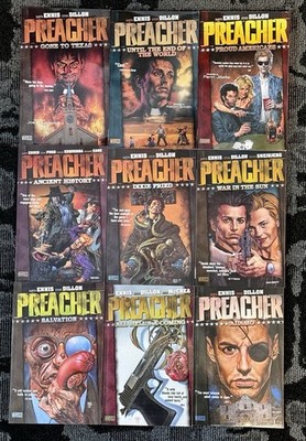 Complete PREACHER vol 1-9 Garth Ennis Full Series tpb lot VERTIGO