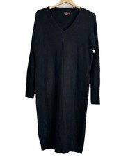 Vince Camuto V Neck Long Sleeve Side Slit Sweater Dress Size: S