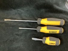 3 DEWALT SCREWDRIVERS (2 PHILLIPS HEADS, 1 FLAT HEAD)