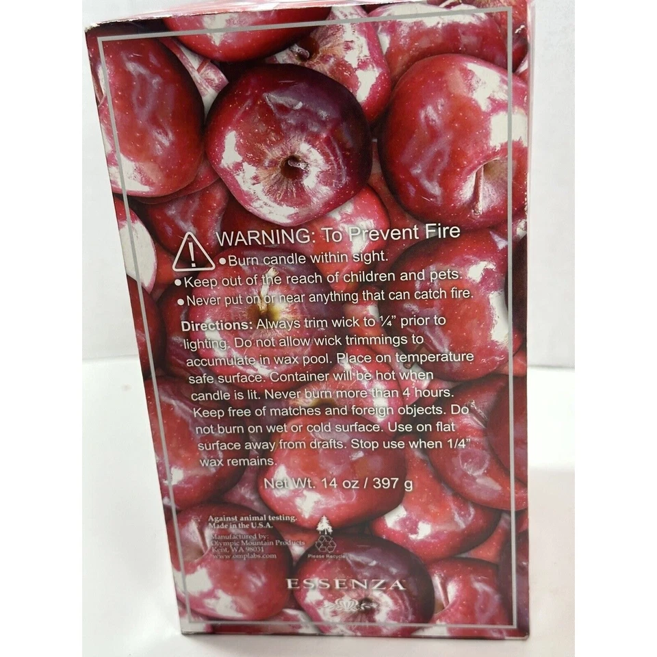 Лот из 2 банок свечей Essenza 14 унций/Ea- Passion гранат и красное вкусное яблоко - Изображение 2 из 4