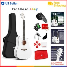 41 Inch Acoustic Guitar Bundle Wood Dreadnought Full Size with Gig Bag Tuner