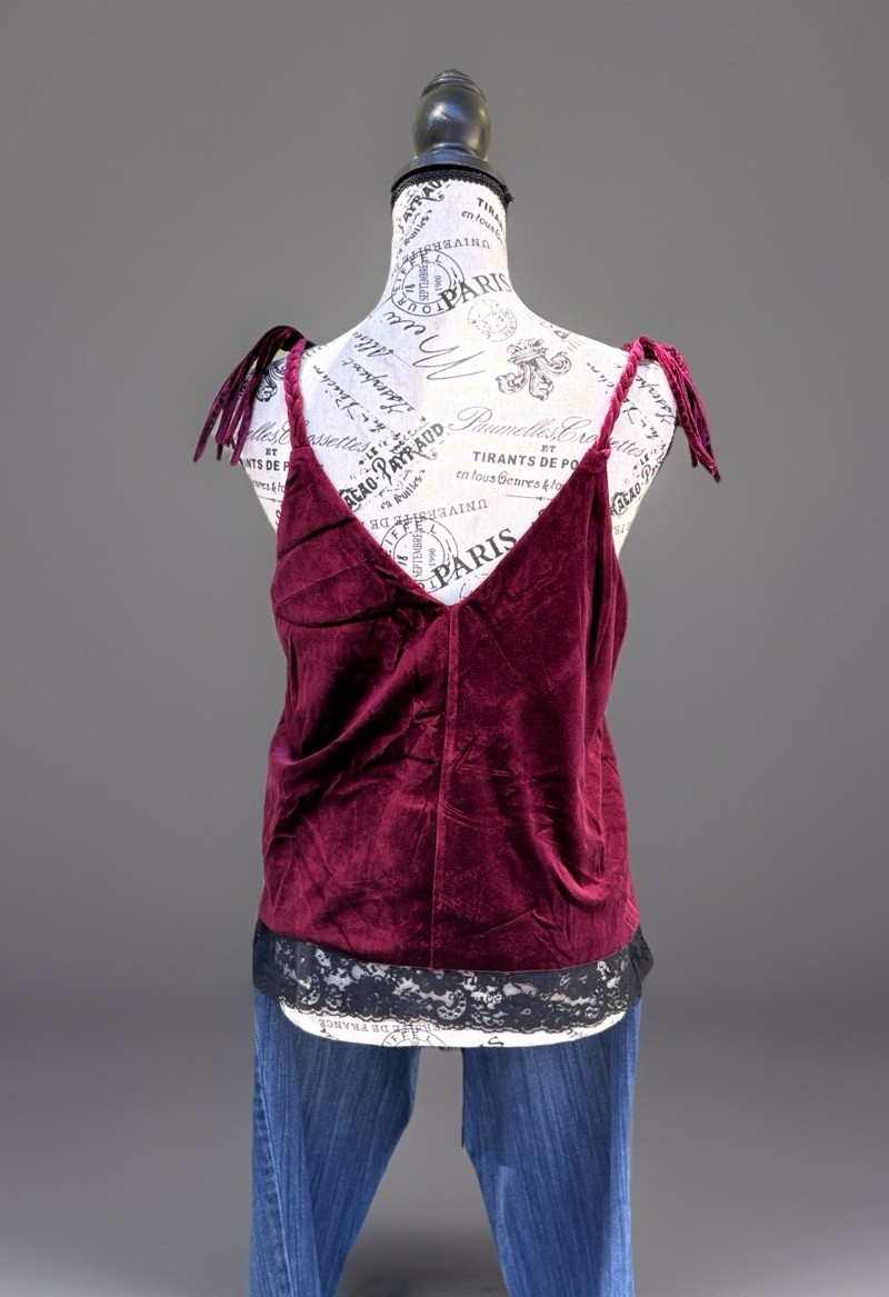 ZARA Basic Collection Elegant Burgundy Velvet Sty… - image 6