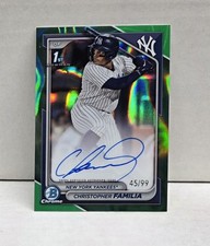CHRISTOPHER FAMILIA 2024 Bowman Chrome GREEN LAVA REFRACTOR ~ ROOKIE AUTO /99