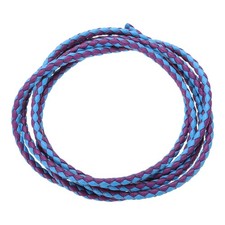 Braided Leather Cords, Round Leather Strap, Necklaces(3mm,1Yard,Blue/Purple)