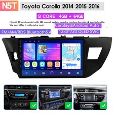 For Toyota Corolla 2014-2016 CarPlay GPS Navi Android 14 Car Stereo Radio 4+64GB