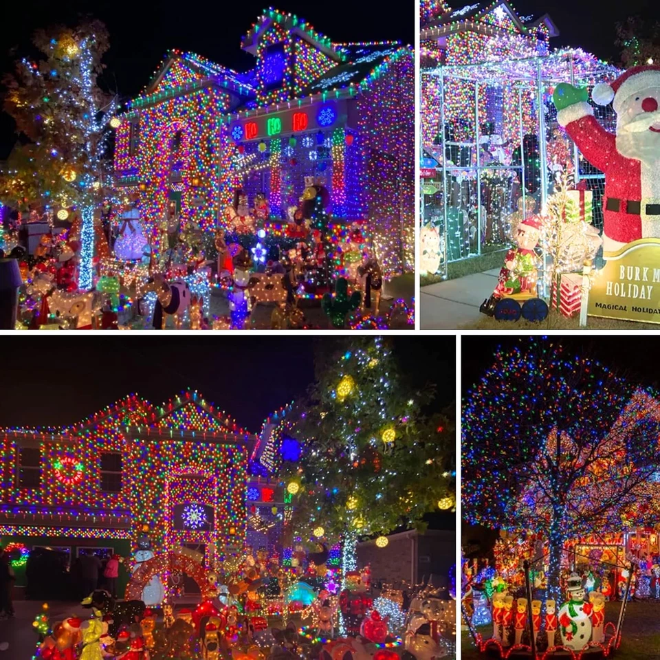 2 Pack 400 LED Solar String Lights 132FT Multi-Color 8 Modes Outdoor Fairy Decor - Image 3 of 4