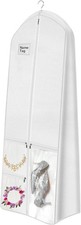 72" Wedding Dress Garment Bag with 10'' Gusseted Dress Bags for Gowns Long 4 Poc