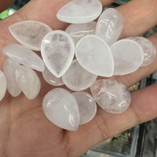 20pcs 15x20mm Natural White Crystal Stone Teardrop CAB CABOCHON for DIY Jewelry