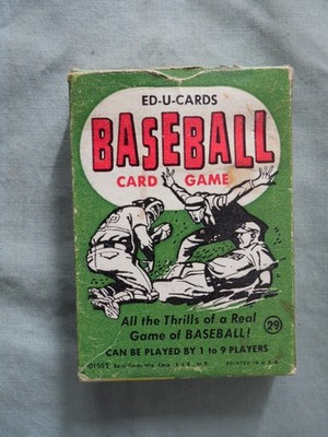 Vintage  1957 ED-U-CARDS Baseball Card Game All 36 Cards & Instructions