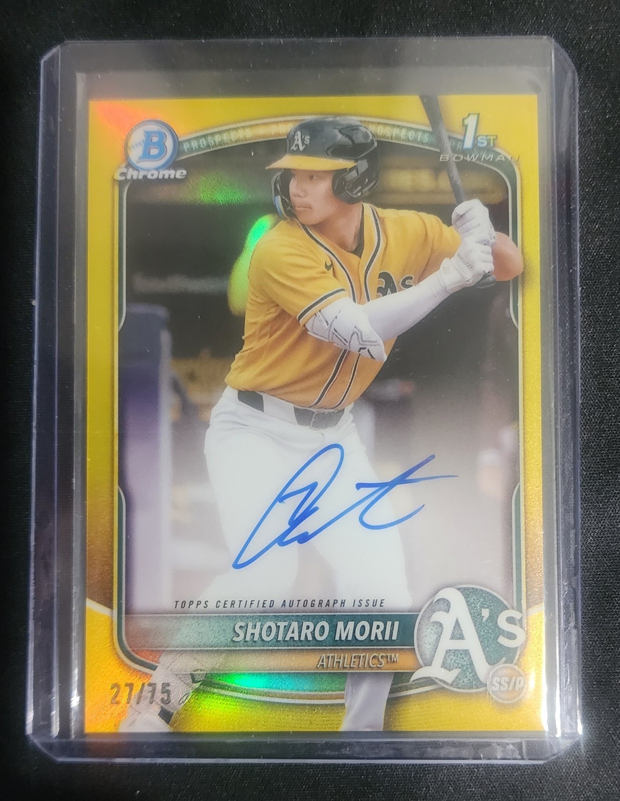 2025 Bowman Chrome CPA-SM Shotaro Morii 1st Bowman Auto Yellow Refractor 20/75