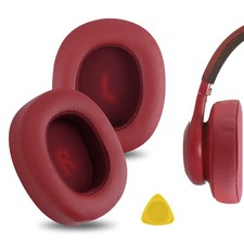 Geekria Protein Leather Ear Pads for JBL E55BT Headphones Red