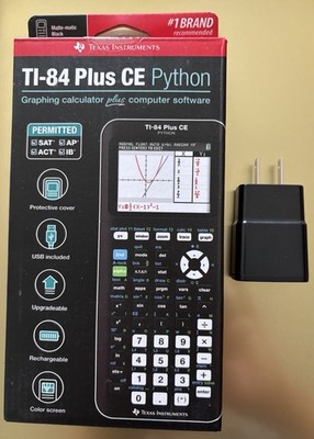 Texas Instruments TI-84 Plus CE Python Graphing Calculator  w/ Adapter