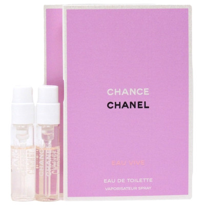 CHANEL CHANCE EAU VIVE EDT 1.5ml .05fl oz x 2 PERFUME SPRAY SAMPLE VIALS