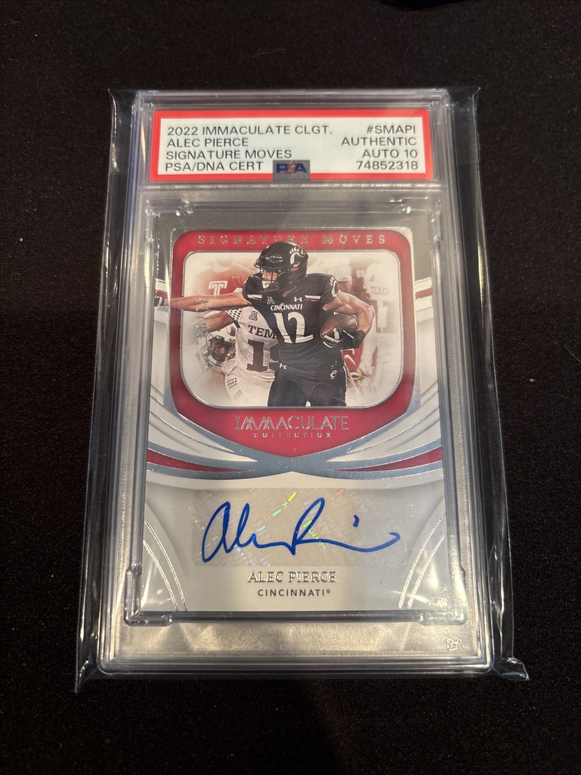 Alec Pierce Panini Immaculate Collection Collegiate Signature Moves #SMAPI Base