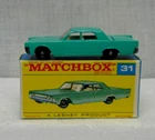 VINTAGE MATCHBOX SERIES 1-75 NO. 31C LINCOLN CONTINENTAL MINT GREEN - 1964 - NIB